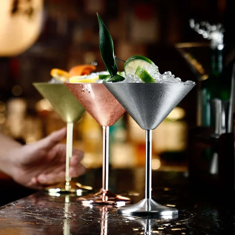 Royallure Isolerad 304 Rostfritt Stål Martini Glas – Roséguld, Personliggjord, Karaoke-Bar Redo