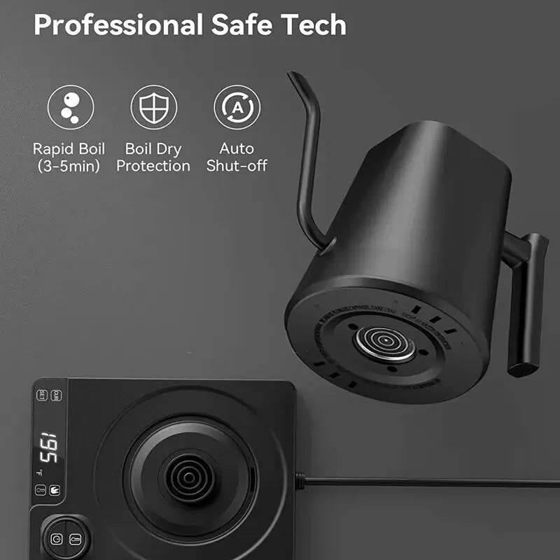 Royallure Elektrisk Gåsnackskanna med Temp Kontroll, Rostfritt Stål Kaffekanna