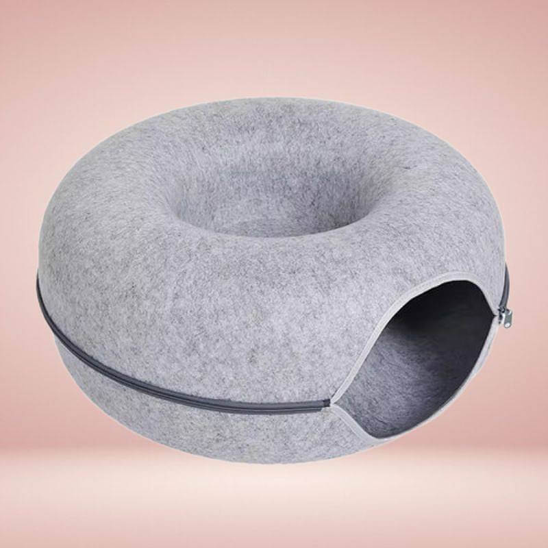 Royallure Interaktiv Donut Kattgrotta & Tunnel Säng för Lek & Mysig Vila