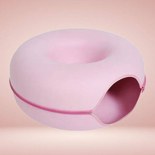 Royallure Interaktiv Donut Kattgrotta & Tunnel Säng för Lek & Mysig Vila