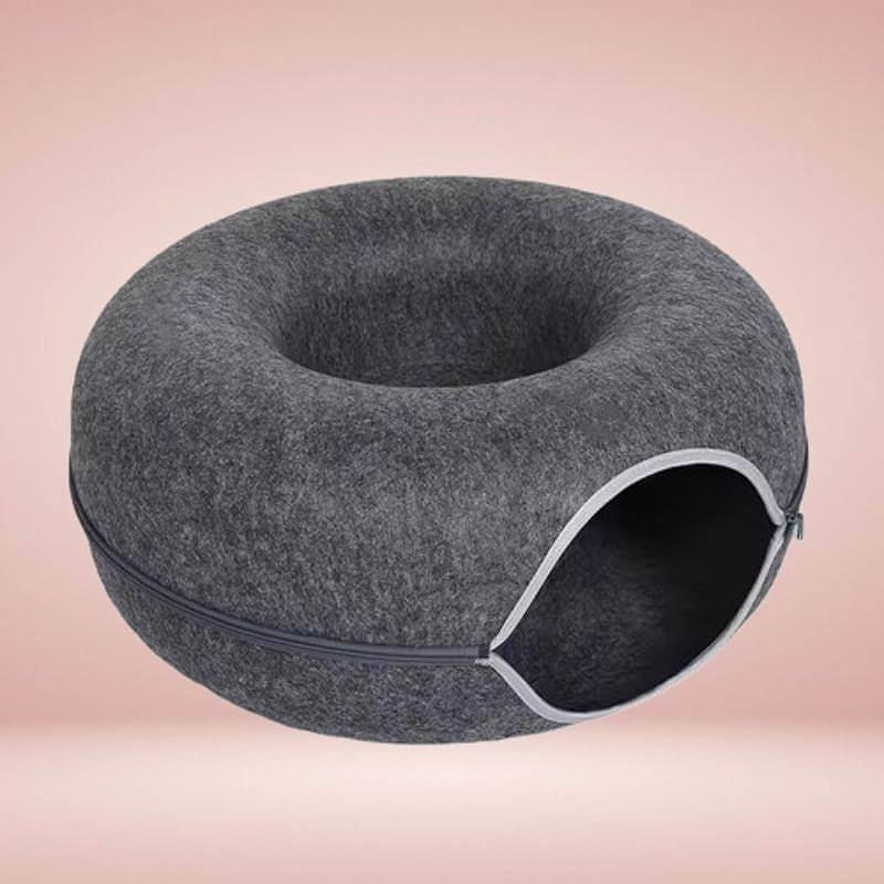 Royallure Interaktiv Donut Kattgrotta & Tunnel Säng för Lek & Mysig Vila