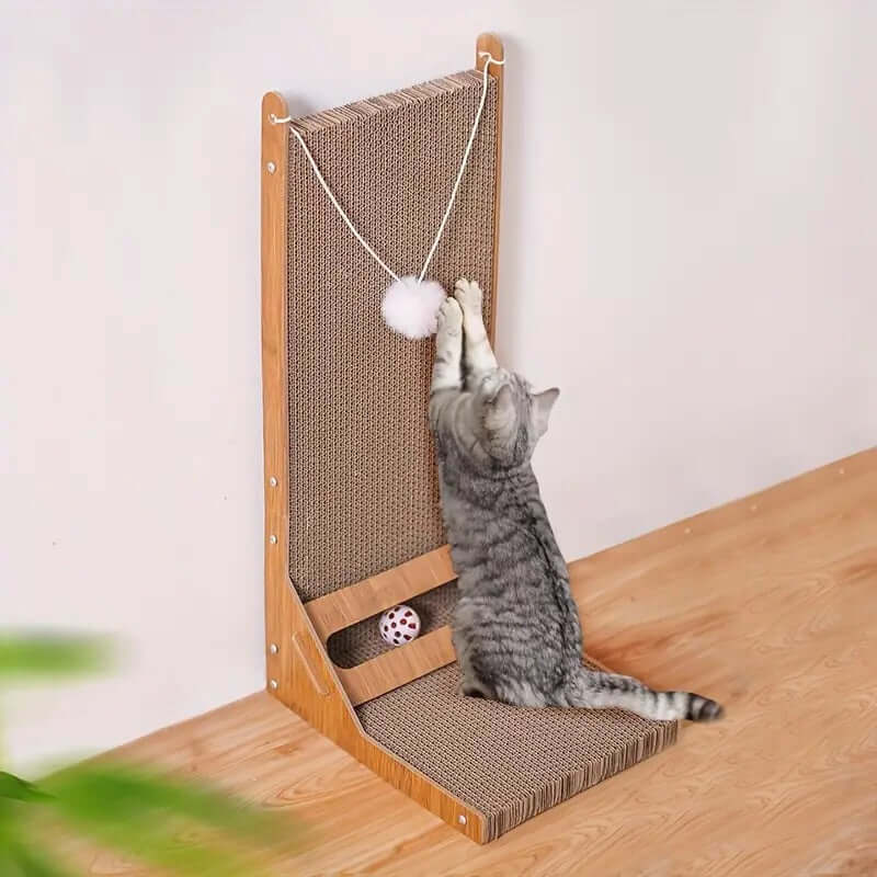 Royallure L-Formad Katt Klösbräda med Lekboll – Multi-Vinkel Avkoppling & Klös Pad