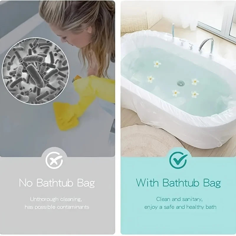 Royallure 10 stycken Engångs Badkar Fodral Påse 102x47 tum för Salong, Hotell & Hemkomfort