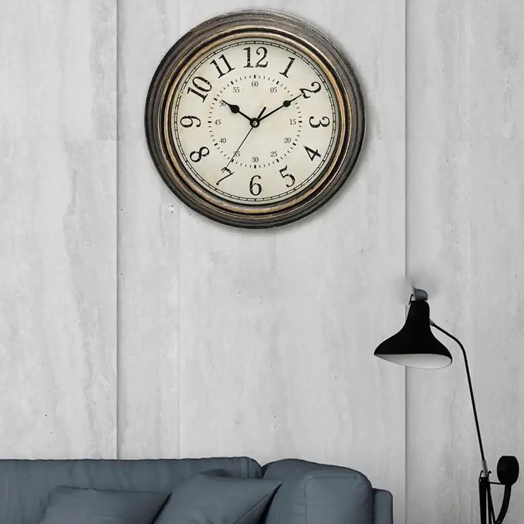 Royallure Vintage Tyst Kvarts Väggklocka – Icke-Tickande Svep, Antik Design