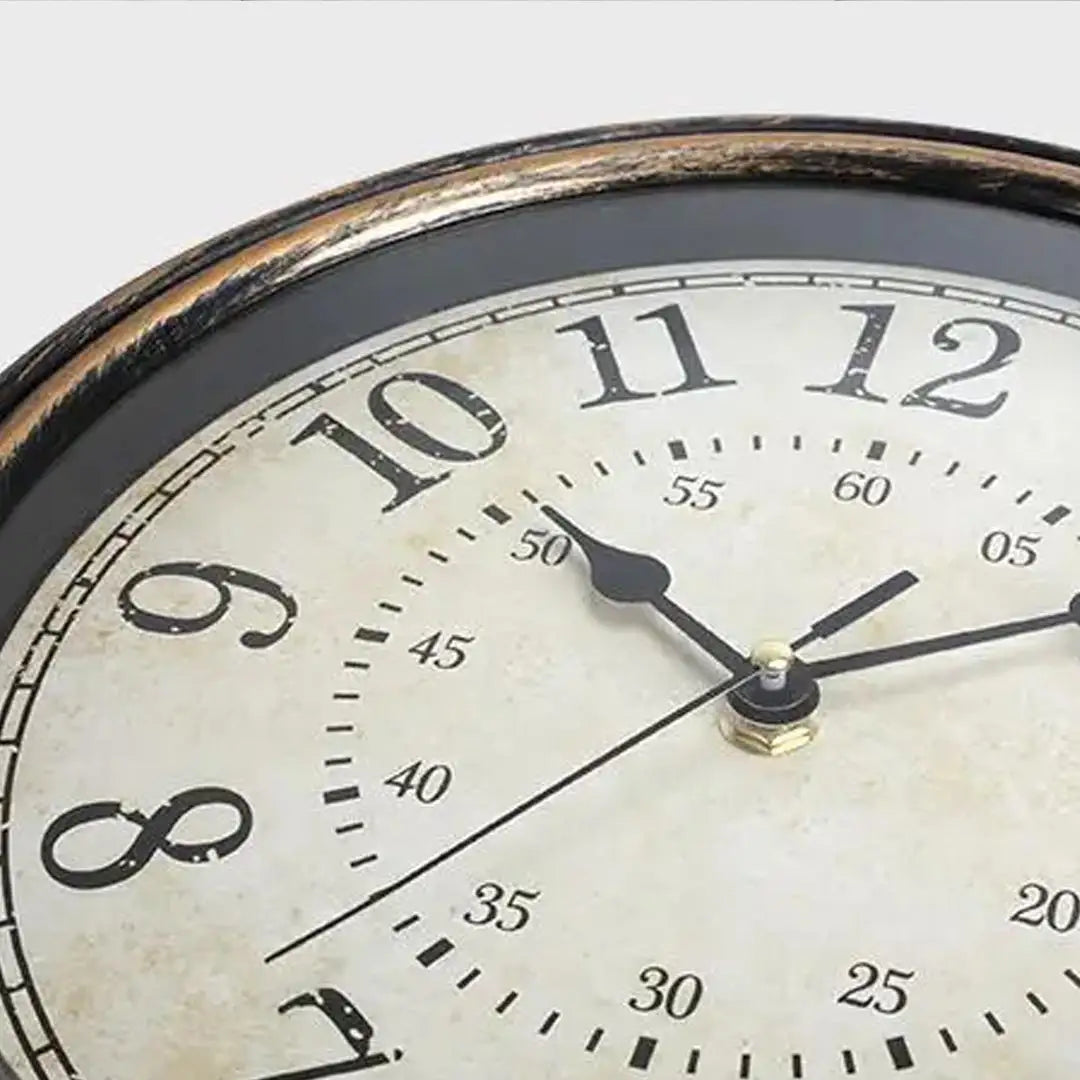 Royallure Vintage Tyst Kvarts Väggklocka – Icke-Tickande Svep, Antik Design