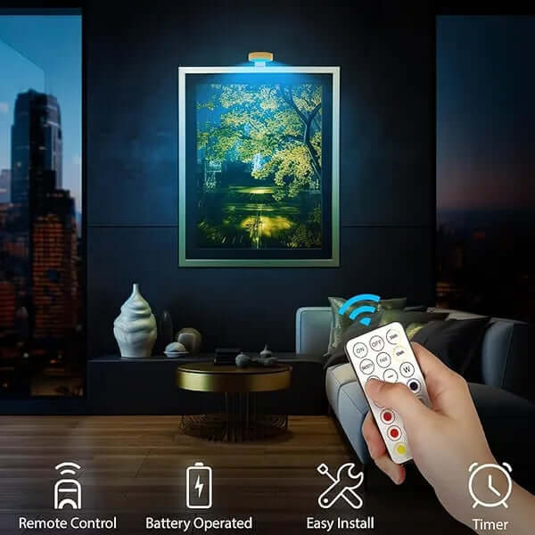 Royallure Magnetisk LED Konstbelysning – Snabbmonterad Fjärrljuslist, Galleri & Skrivbordsaccent