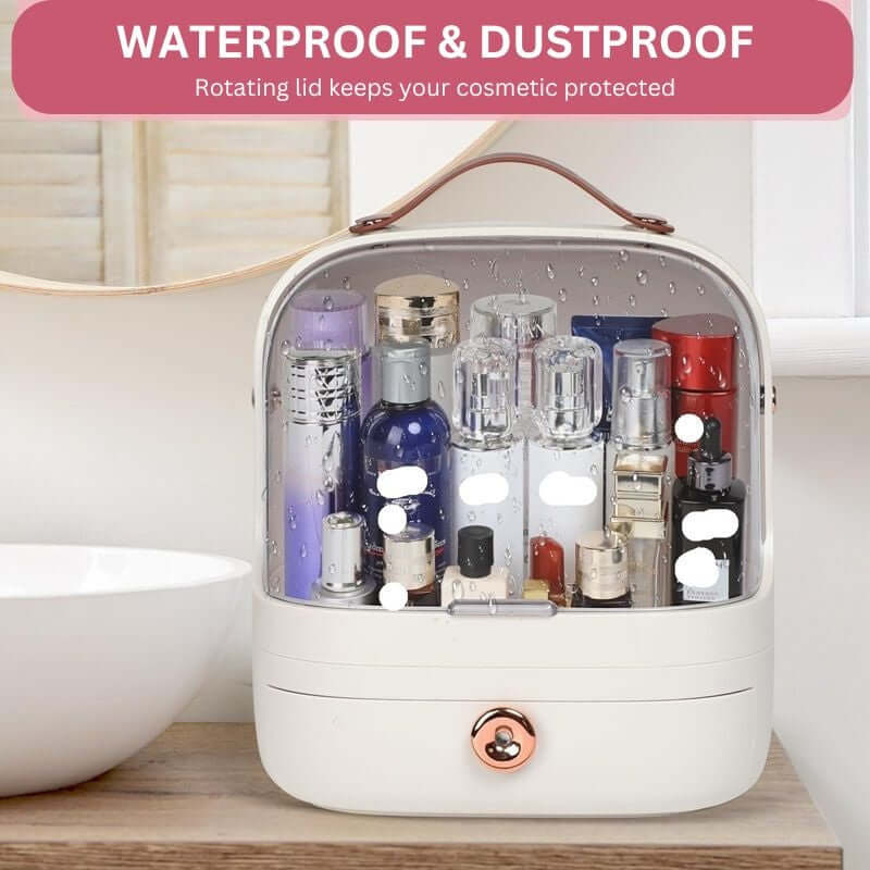 Royallure Makeup Cosmetic Organizer Box – 3-Färg PP Förvaring, 10.6×13” Smyckesorganisatör