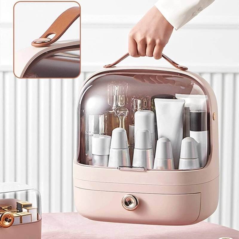 Royallure Makeup Cosmetic Organizer Box – 3-Färg PP Förvaring, 10.6×13” Smyckesorganisatör