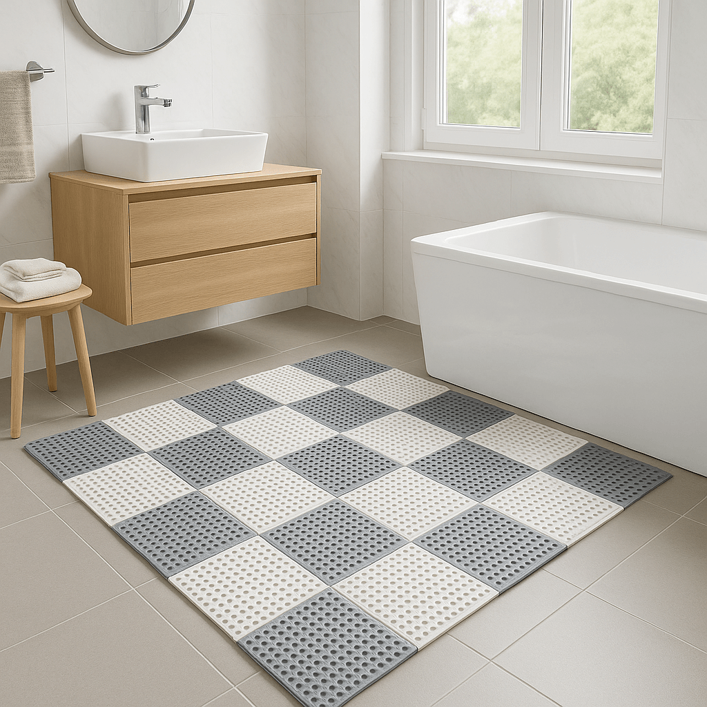 Royallure 11,8″ Halkfri Duschmatta Set – Vattentät Gummi, Mögelresistent, Snabbtorkande Säkerhet