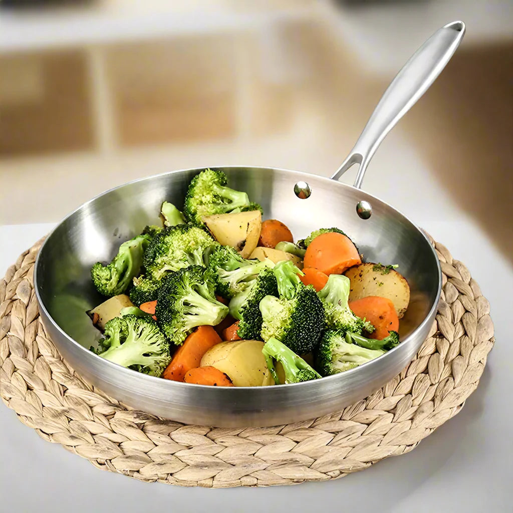 Royallure 304 Rostfritt Stål Non-Stick Stekpanna för Biff, Gas & Induktionsanvändning