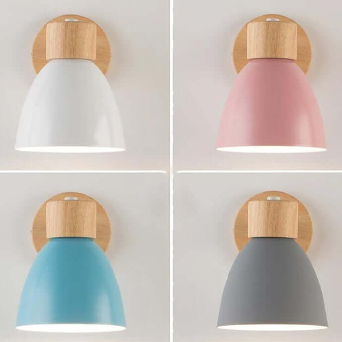 Royallure Nordic Wood Väggbelysning med Dragströmbrytare – Modern Minimalistisk Vägglampor för Sovrum och Vardagsrum