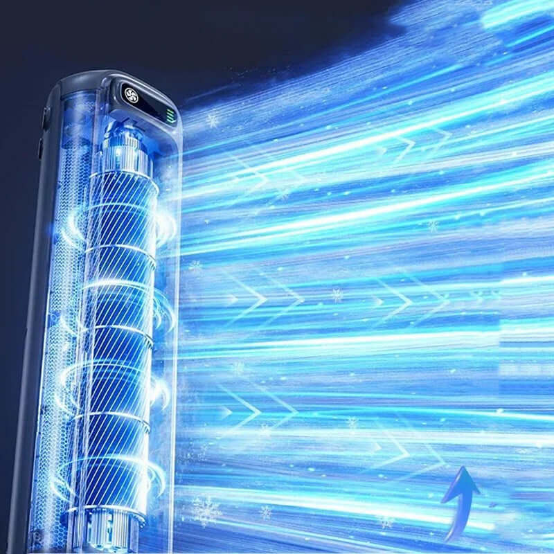 Royallure AirWave Trådlös Uppladdningsbar Luftkonditionering – Bladeless, 12 Timmars Batteri, Vägg-eller-Skrivbords Kylning