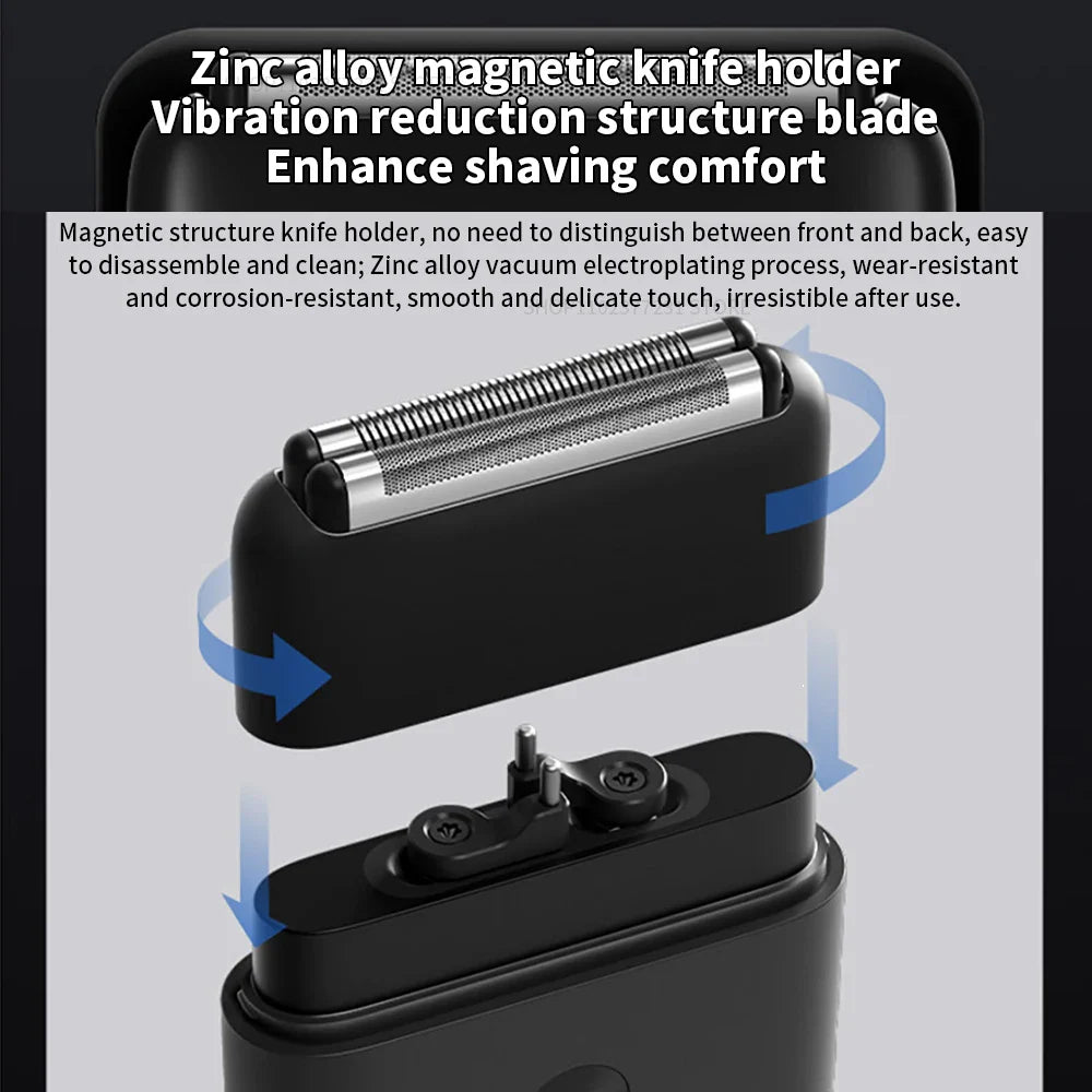 Royallure Elektrisk Rakapparat Dubbel Blad med Hög Hastighet Motor, IPX7 Vattentålig Rakkniv