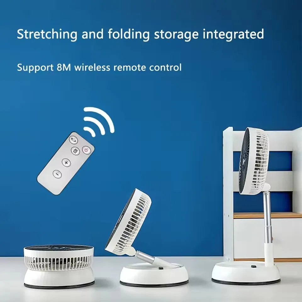 Royallure Bärbar Fällbar Fläkt 6000mAh Uppladdningsbar Tyst Golv- och Utomhusbruk