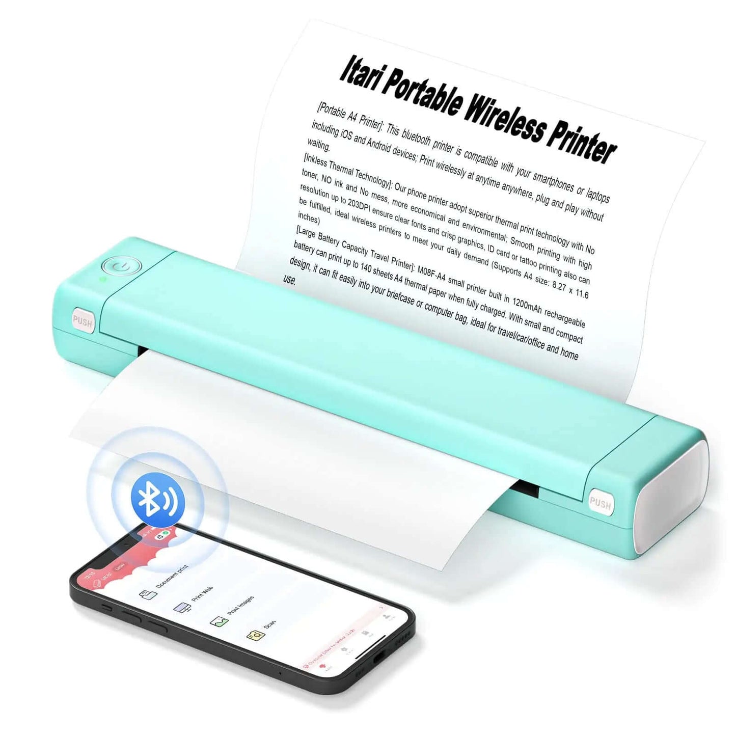 Royallure Pocket Thermal Printer – Kompakt bläckfri, Bluetooth Skriv ut var som helst