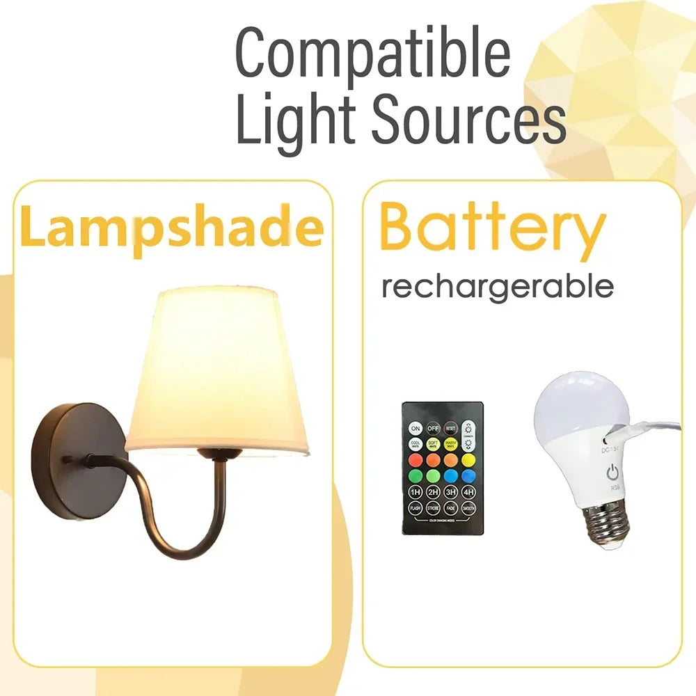 Royallure Retro Uppladdningsbar Vägglampa med RGB-lampa, Trådlös LED-belysning