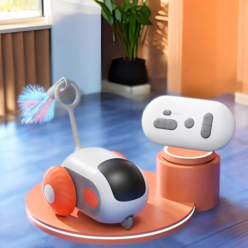 Royallure Smart Interaktiv Kattleksak med Fjärrkontroll – USB-C, 8-Timmars Spel, Hinderundvikelse