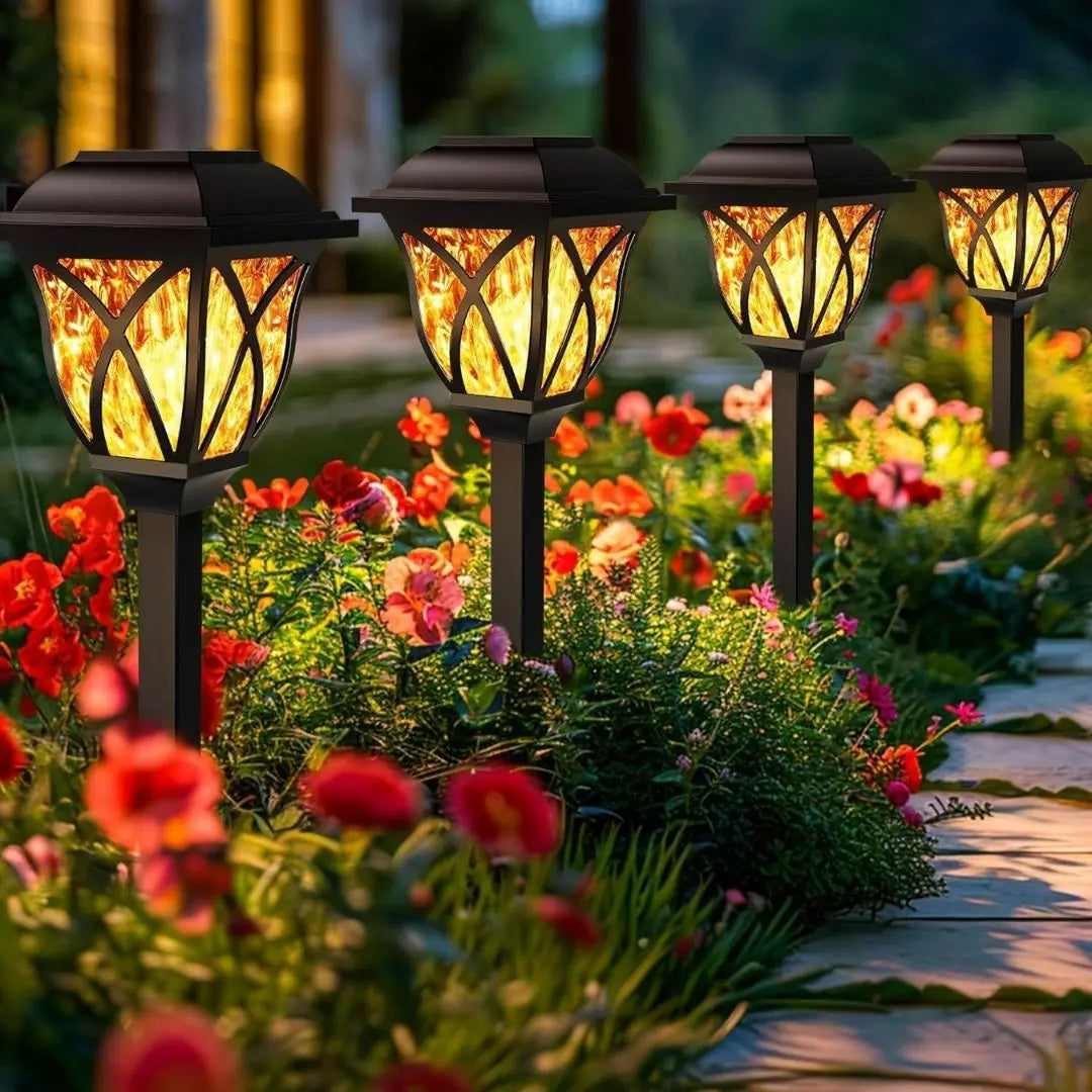 Royallure Solar Trädgårdslampor – Vattentät LED, Automatisk På/Av, Skymning-till-Dag Grytor