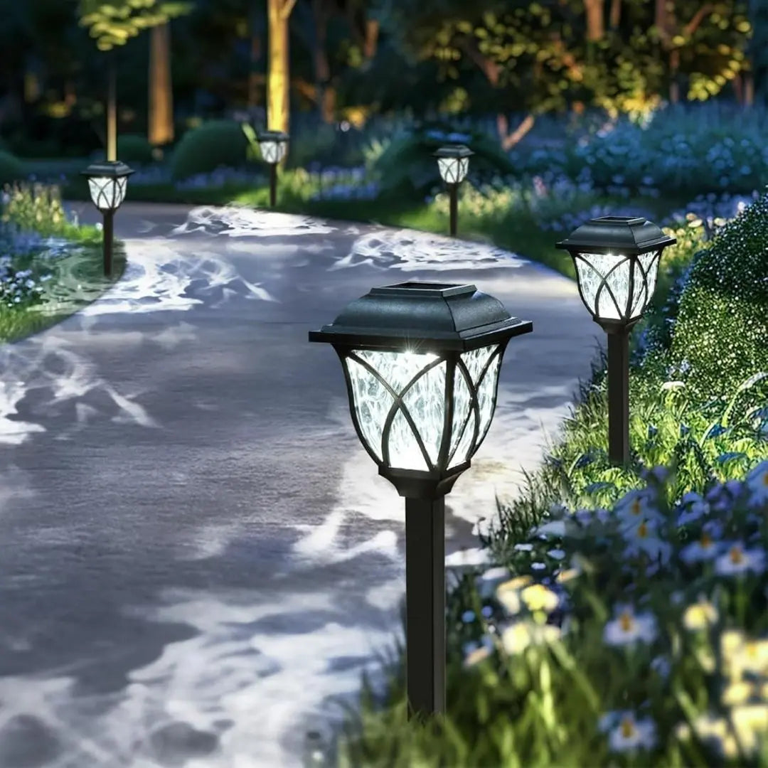 Royallure Solar Trädgårdslampor – Vattentät LED, Automatisk På/Av, Skymning-till-Dag Grytor