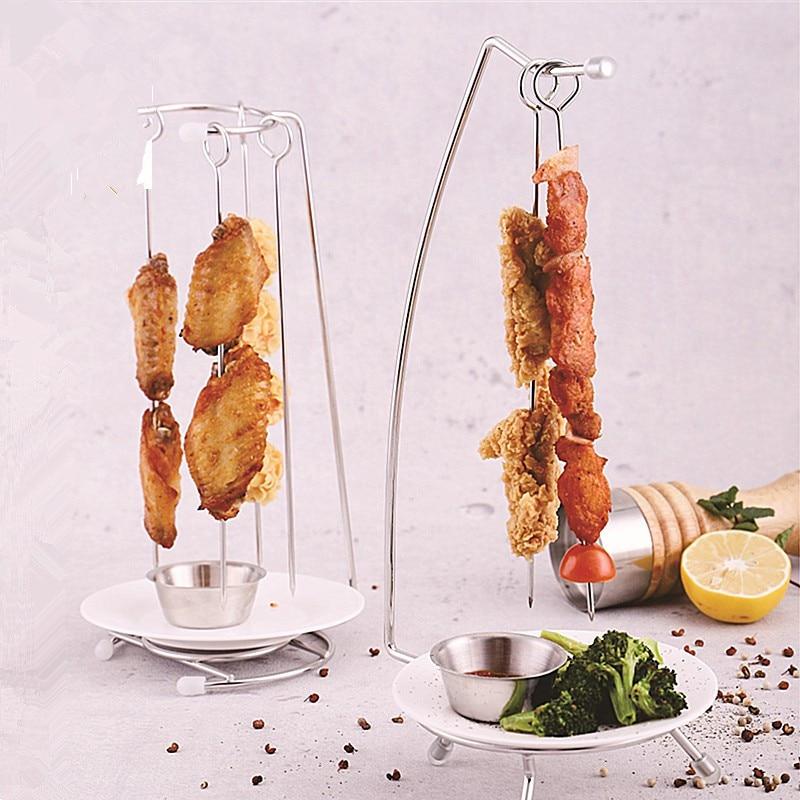 Royallure Rostfritt Stål BBQ Spett Set med Grillställ för Lätt Grillning