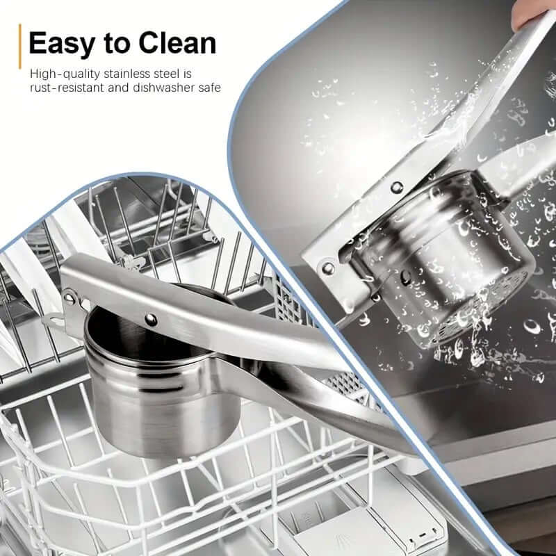 Royallure Rostfritt Stål Potatispress med 3 Utbytbara Skivor – Mångsidigt Kökverktyg