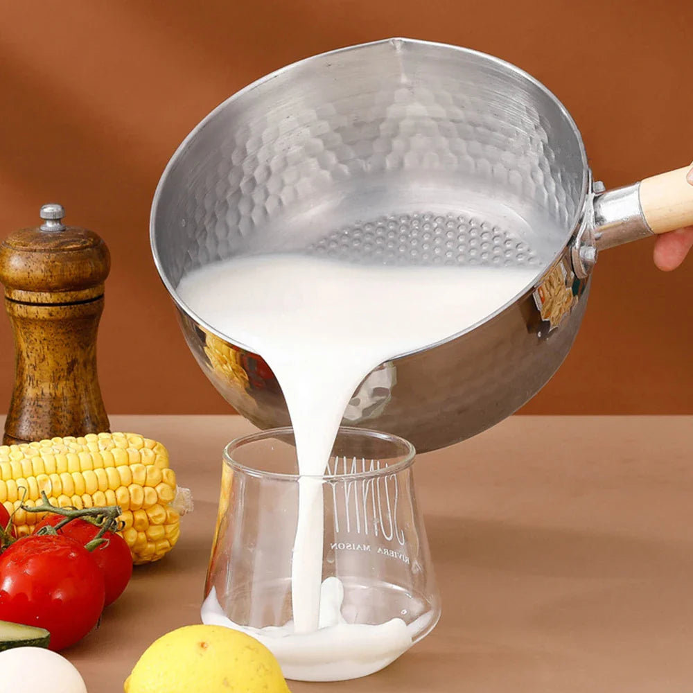 Royallure 430 Rostfritt Stål Japansk Snögryta med Trähandtag för Matlagning