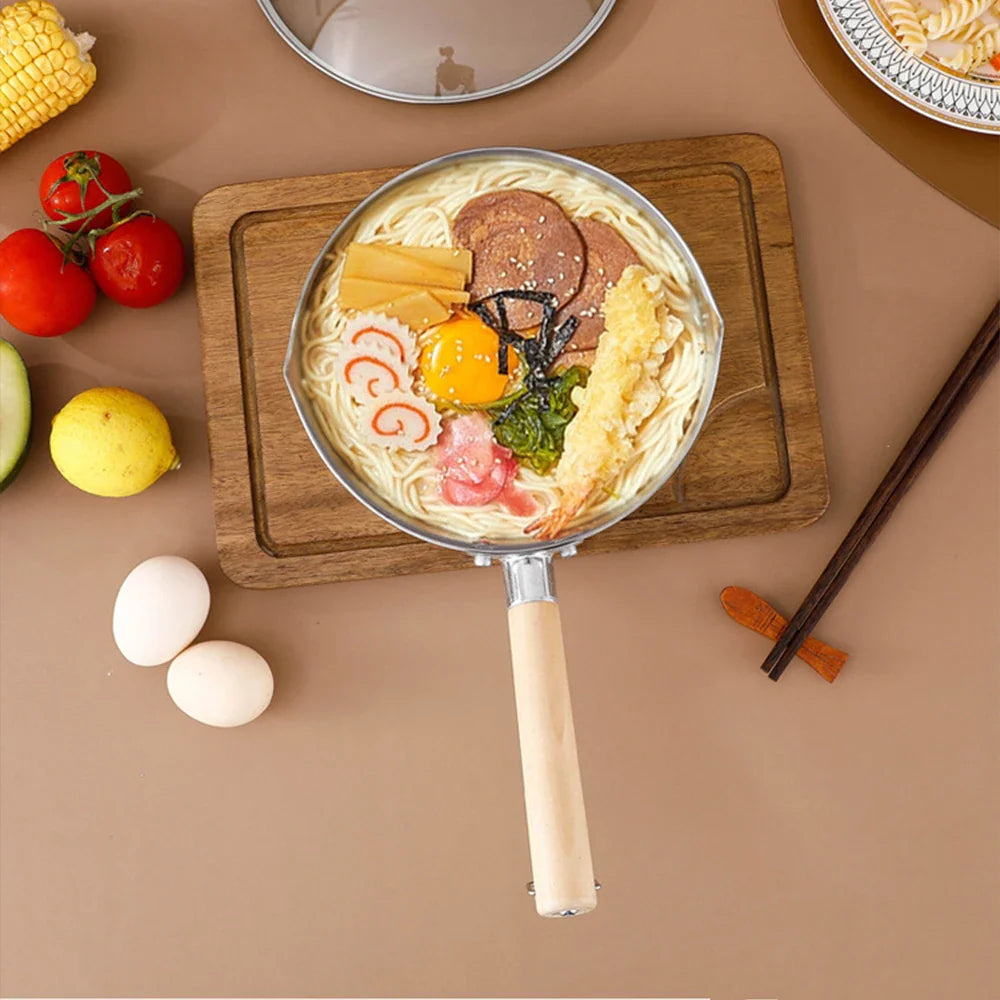 Royallure 430 Rostfritt Stål Japansk Snögryta med Trähandtag för Matlagning