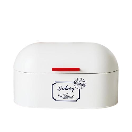 Royallure Vintage-Style Galvanized Iron Bread Box with Hinged Lid – Retro Bänkdisk Organisator