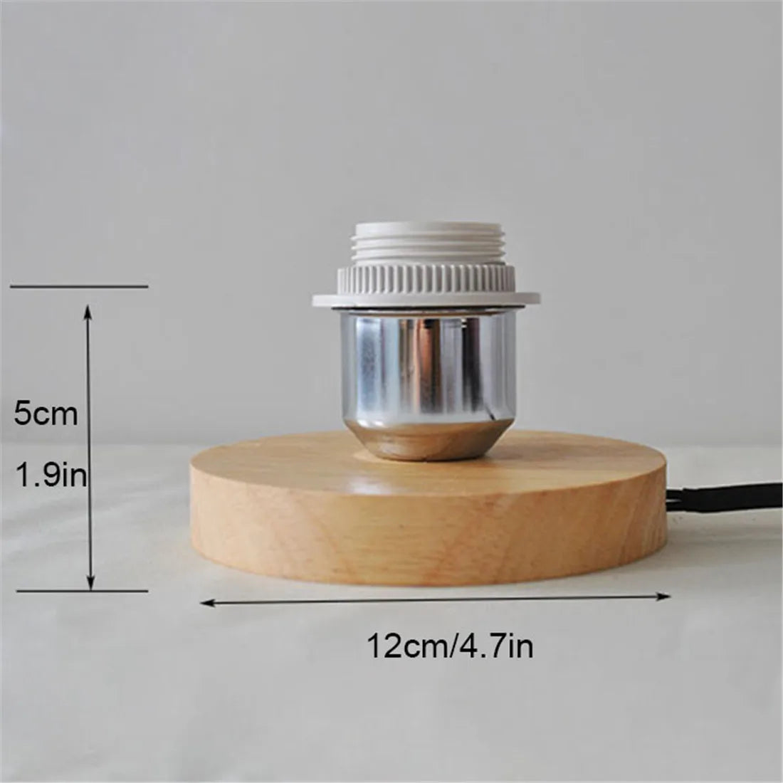 Royallure Trä Bordslampa Bas med E27 Fäste & På/Av Switch för Hemljus