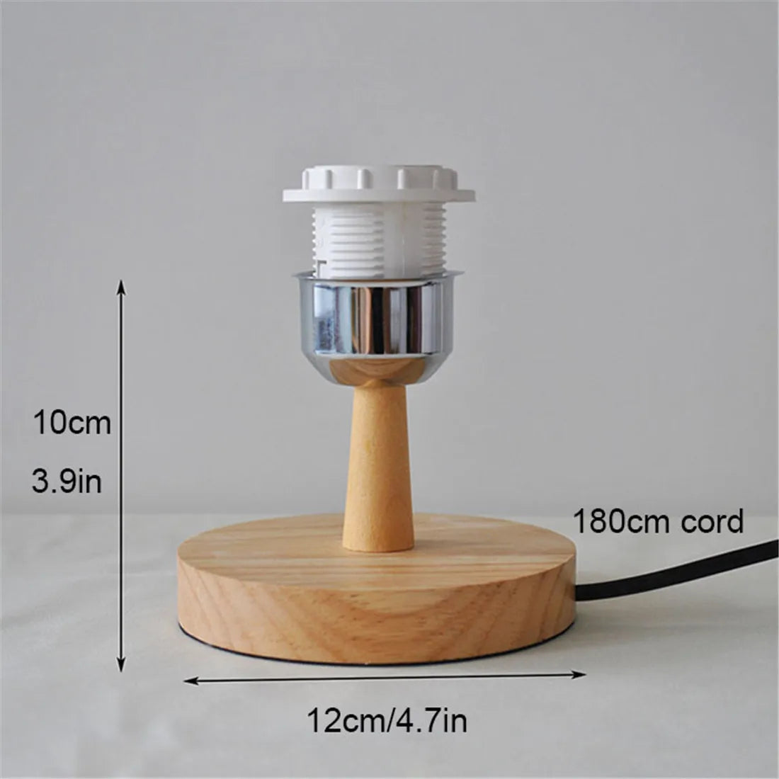 Royallure Trä Bordslampa Bas med E27 Fäste & På/Av Switch för Hemljus