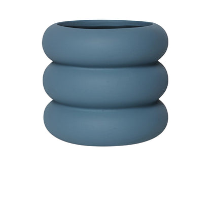 Rund keramik växtkruka &quot;Round Rolls&quot; – Elegant inomhuskruka i olika storlekar