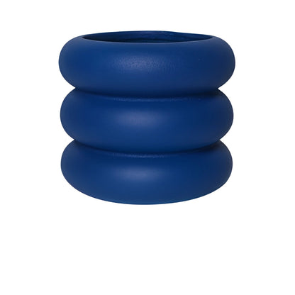 Rund keramik växtkruka &quot;Round Rolls&quot; – Elegant inomhuskruka i olika storlekar