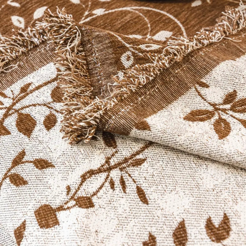 Rustik blomma elfenben blomster sofföverdrag