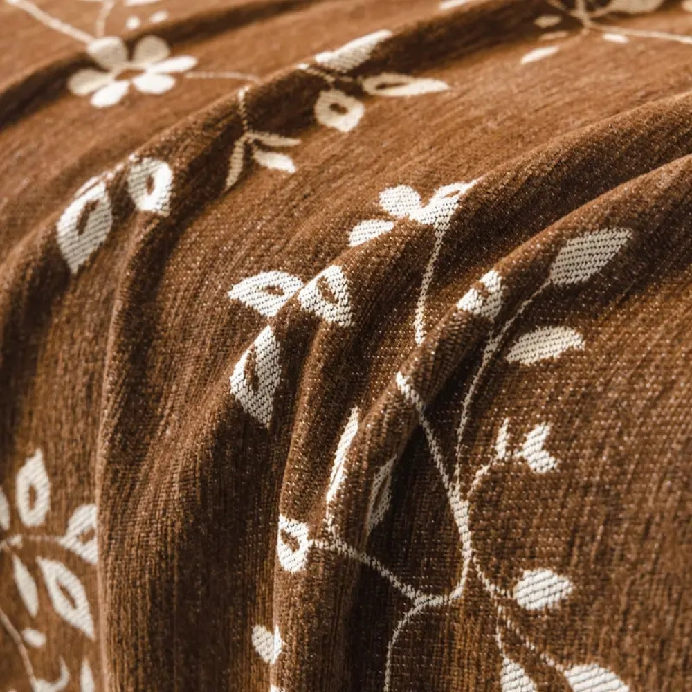 Rustik blomma elfenben blomster sofföverdrag