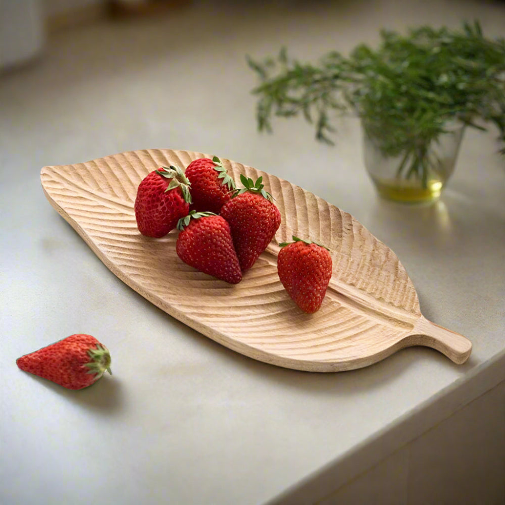 Rustik Leaf Träserveringsfat