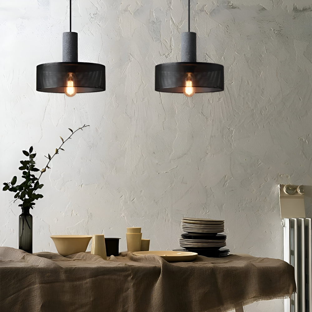 RusticLume Lampa | Svart industrisk pendellampa, höjdjusterbar &amp; modern