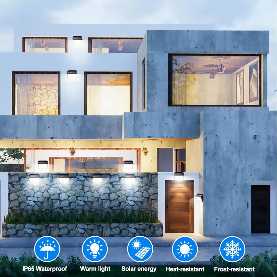 Carvallo Vägglampa Solayra 208LED | Rörelsesensor & 3 Ljusstyrkor | 30 m² Belysningsyta | IP65 Väderbeständig