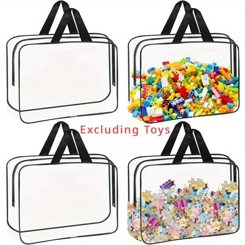 Carvallo-uppbevaringsväska ClearyBag Kids | Transparent & Vattentät | För pussel, böcker, byggklossar & resor | 30×22×10 cm