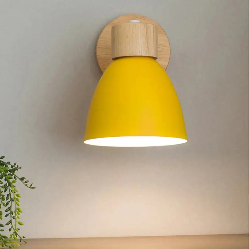 Royallure Nordic Wood Väggbelysning med Dragströmbrytare – Modern Minimalistisk Vägglampor för Sovrum och Vardagsrum