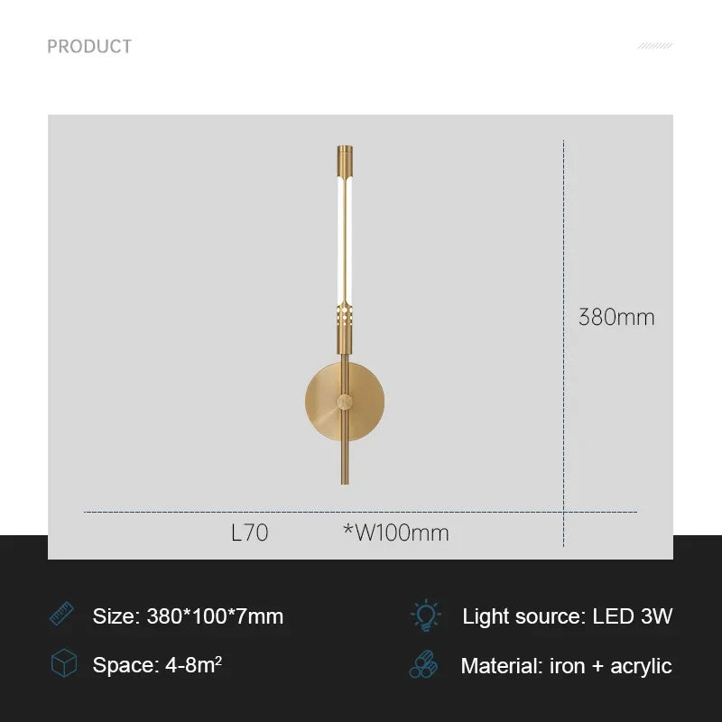 ModernLux - LED Vägglampa Lyx Inomhusbelysning Sconces för Vardagsrum och Sovrum