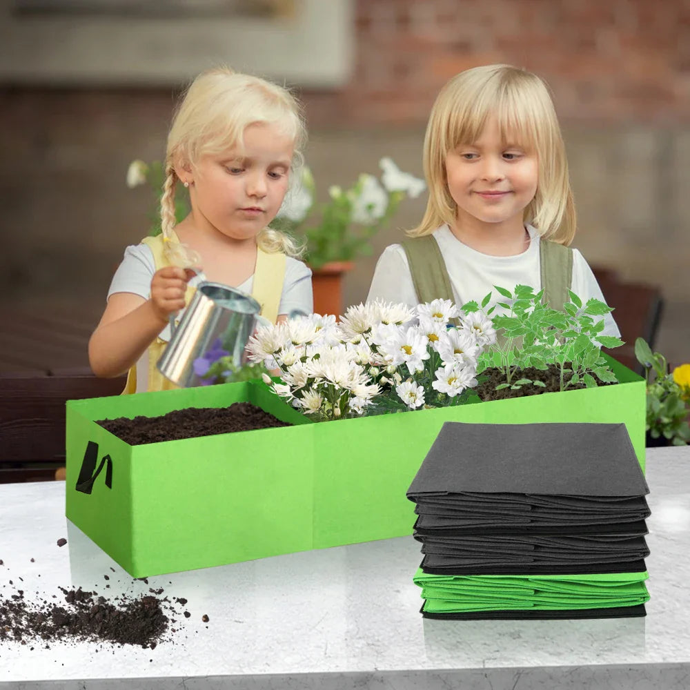 Carvallo GrowZone 21 Höjd bädd planteringspåse 90x30x20 cm | 21 Gallon | 3-kammarsystem | Andningsbart tyg med dränering | Fällbar & Återanvändbar