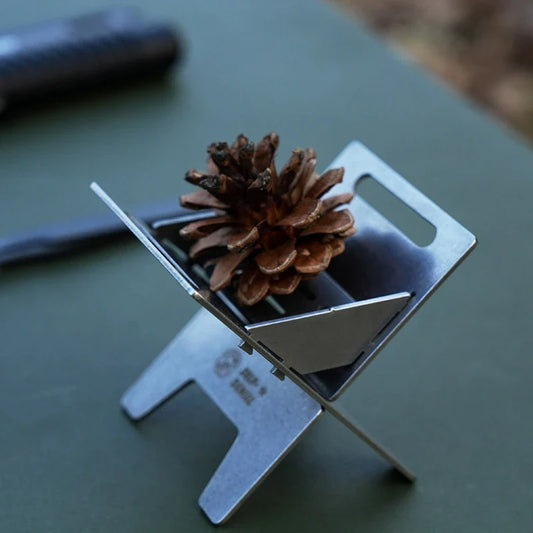 Carvallo Essence Mini-aromatermisk ugn av titanlegering | Fällbar alkoholugn & rökelsehållare för camping & hem – Ultralätt & bärbar