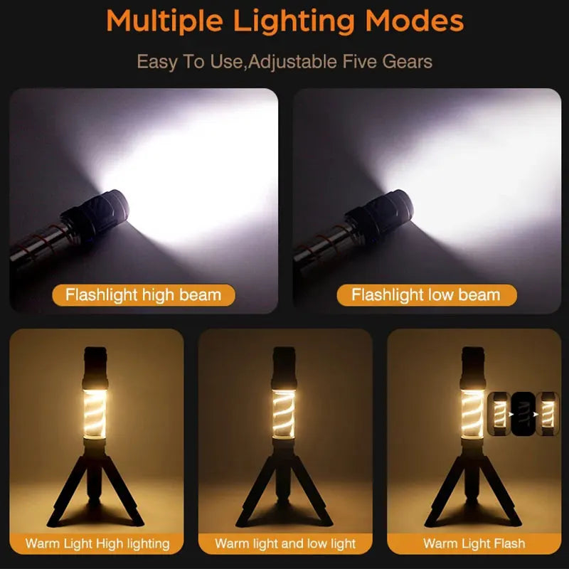 Carvallo Campinglampa InsectoGlow Pro | LED-ljus med myggskydd & stativ | 5 ljuslägen & 3000 mAh batteri | IP44 vattentålig