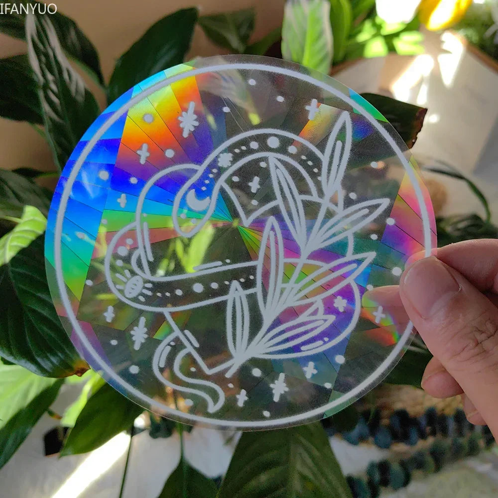 Carvallo fönsterdekal solfångare | Självhäftande med 3D-regnbågseffekt | För fönster, väggar & dekoration