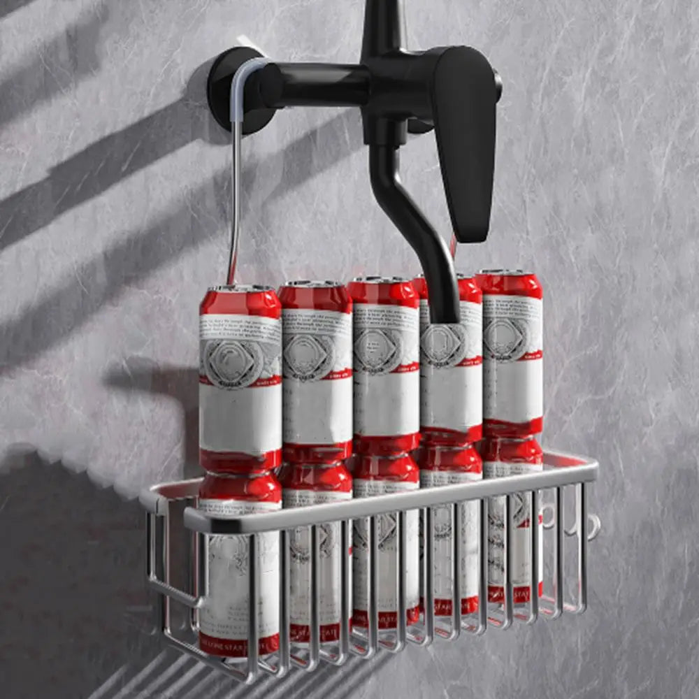 Carvallo AeroRack Hängande Duschhylla av Aluminium | Rostfri Duschhylla med Krok | Stor Kapacitet för Schampo & Badaccessoarer