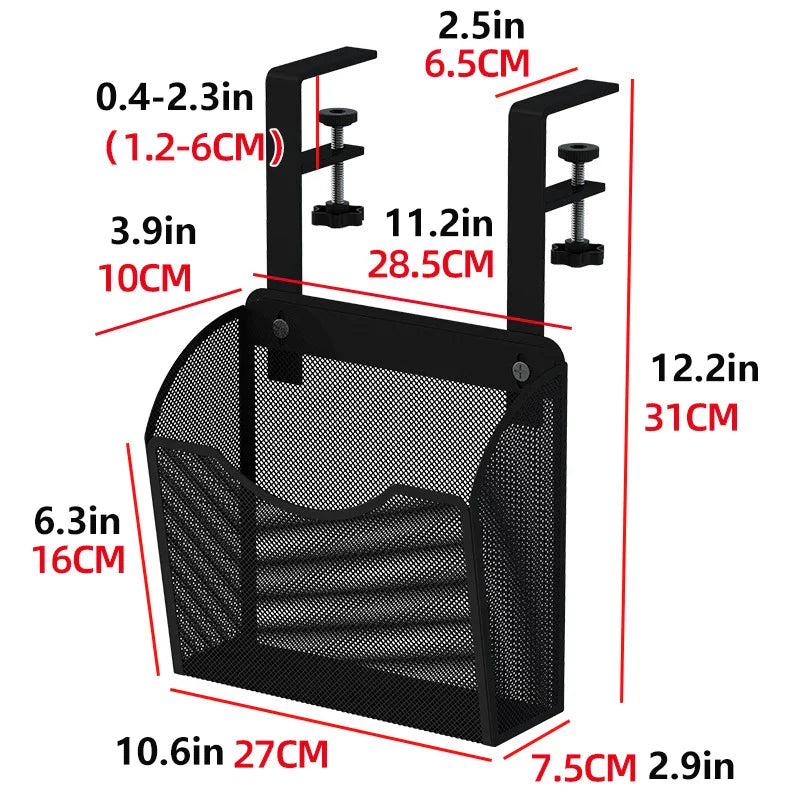 Carvallo-låda Clampix | För fastsättning utan borrning | Sidoskåp i metall | 2 storlekar | För kontor & hemma kontor