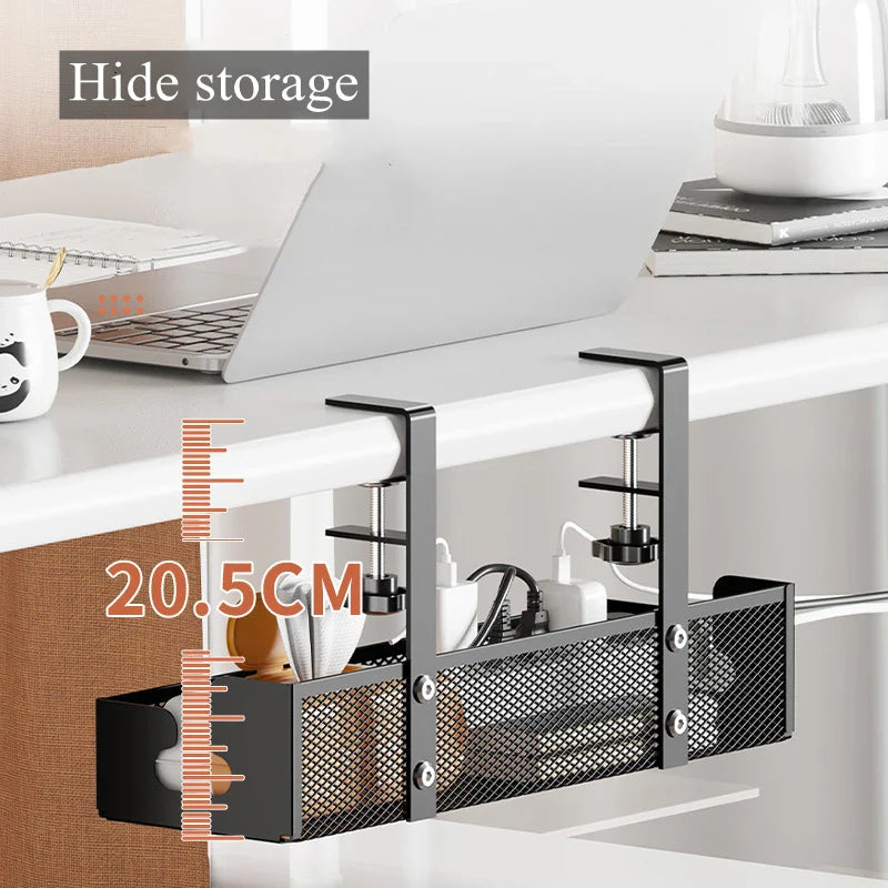 Carvallo Kabelmanagement Under skrivbordet | Metallhylla utan borrning | Kabelhållare & organiserare för kontor & kök