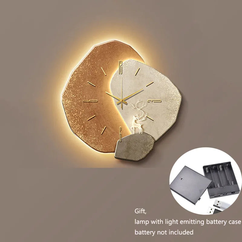 CreamWind - Modern Väggklocka med Tyst Visare och Valfritt Ljus