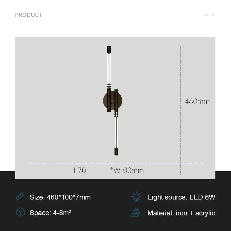 ModernLux - LED Vägglampa Lyx Inomhusbelysning Sconces för Vardagsrum och Sovrum