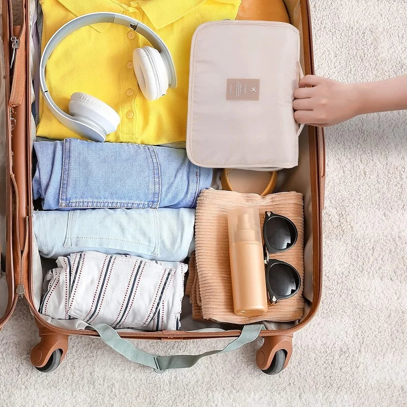 Carvallo-hängande kulturbeutel | 6 fack och fuktfack | Kompakt och mångsidig | Vattenavvisande polyester